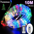 Outdoor/Indoor Decorative Strip Lamp LED Tube Strip Light with 8 Modes Remote Control USB RGB Garland Lights DIY Decoration Lamp