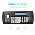 14 slots intelligent LCD battery Charger for 1.2v NICD NiMH AA AAA Rechargeable battery 9v rechargeable battery 9v