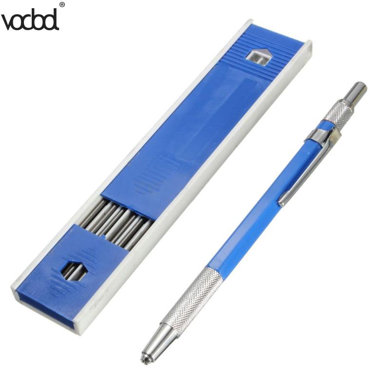 Metal Automatic Mechanical Pencils 2.0mm 2B Lead Holder Drafting Drawing Pen Pencil Set with 12 Pieces Leads Writing Stationery