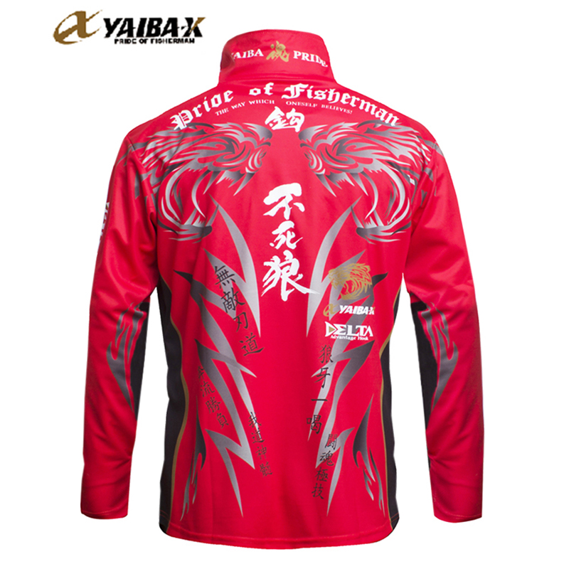 New Brand YAIBA-X Men Fishing Shirts Autumn Summer Long Sleeve Breathable Fishing Clothing Stand Collar Outdoor Fishing Wear