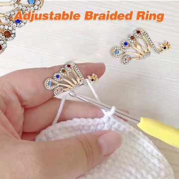 Adjustable Knitting Loop Crochet Loop Knitting Accessories 1/2/3/4/5Pcs Peacock Shape Ring Finger Wear Thimble Yarn Guides L1012