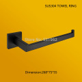 High Quality SUS304 Stainless Steel Matte Black Finish Towel Ring Bathroom Towel Holder Towel Rack Export To European Free Ship