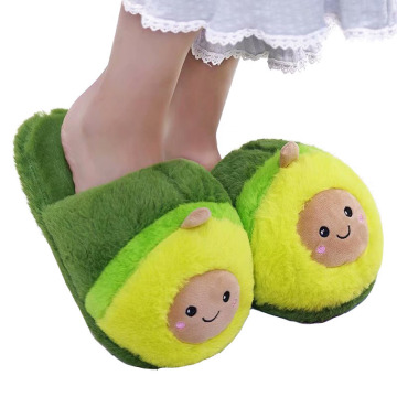 Millffy cute Women Flip Flop Avocado Slippers Shape Home Floor Soft Stripe Slippers Female Shoes Girls Winter Spring Warm shoes