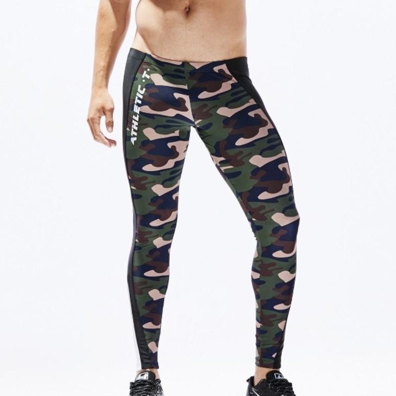 Camo Running Tights Men Compression Pants Mens Leggings Sport Workout Yoga Training Leggins Sportswear Tight Trousers For Man