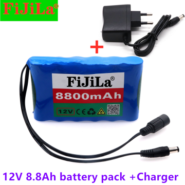 100% original 12V battery pack 8.8Ah 18650 Rechargeable Lithium Ion battery pack capacity DC 12.6V 8800mAh CCTV Cam Monitor