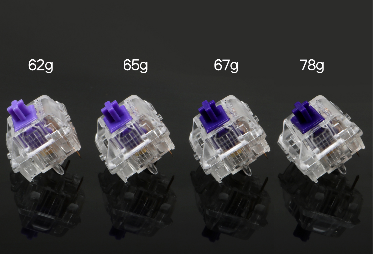 Zealio Switches Tactile mechanical keyboard switch 62g 67 g 78g purple switch