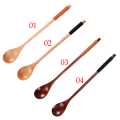 1PC Wooden Spoons Large Long Handled Spoon Kids Spoon Wood Rice Soup Dessert Spoon Coffer Tea Mixing Tableware 20 X 3cm