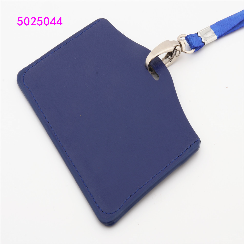 PU Horizontal card sleeve ID Badge Bank Credit Card Badge Holder Accessories Reels Key Ring Chain Clips School student office