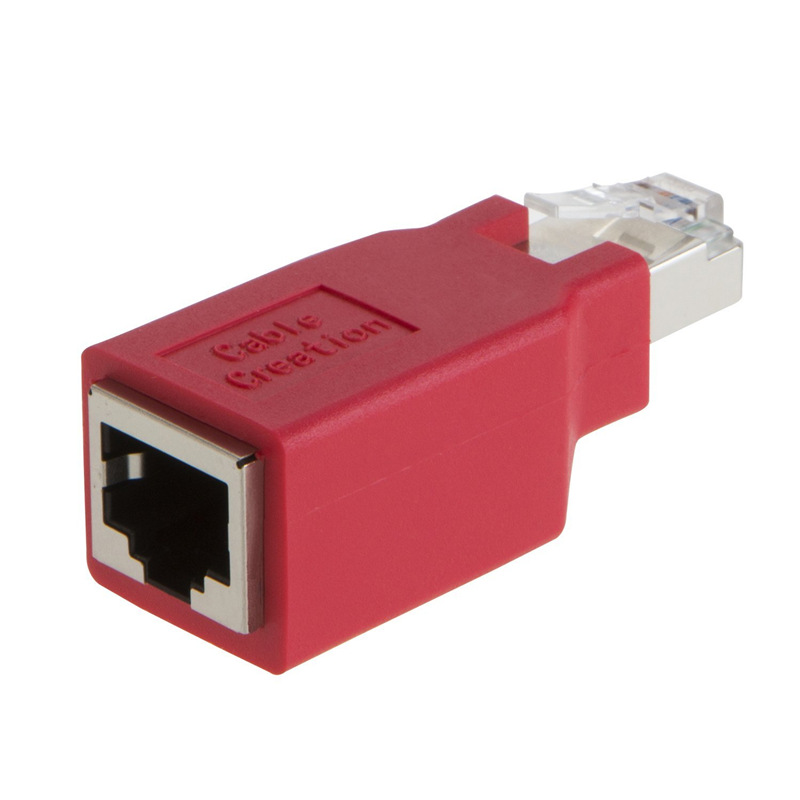 (Crossover) Adapter, Cat6/Cat5e Ethernet RJ45 Male/Female Adapter to Connect 2 Computers with a Standard LAN Cable