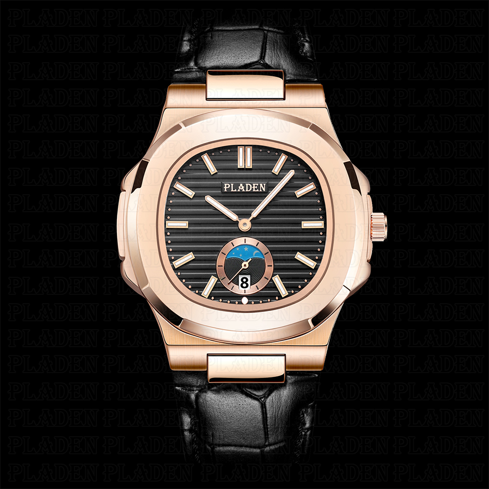 PLADEN Man Watches 2020 Modern Top Luxury Sports Wristwatch Date Calendar Moon Phase Leather Watches Strap Gift Boyfriend PP