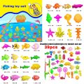 39Pcs Set Plastic Magnetic Fishing Toys Baby Bath Toy Fishing Game Kids 1 Poles 1 Nets 13 Magnet Fish Indoor Outdoor Fun Baby