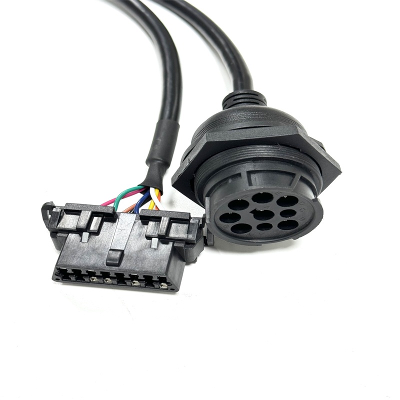 Cummins 9Pin Male to Female OBDII 16Pin Female Y type CAN Diagnostic Wiring Harness 330mm