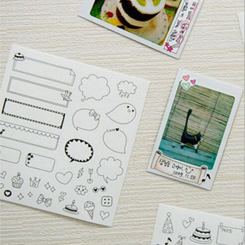 6 pcs/lot Black Line paper sticker diy planner decorative stickers scrapbooking diary kawaii stationery school office supplies