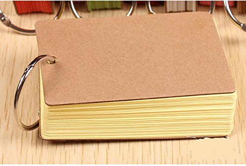 Ring Easy Flip Flash Cards Index Card, 50 Unruled Blank White Pages, 2 Pack (Yellow)
