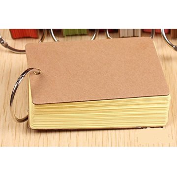 Ring Easy Flip Flash Cards Index Card, 50 Unruled Blank White Pages, 2 Pack (Yellow)