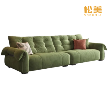 Olive Green Boucle Modular Cloud Sofa