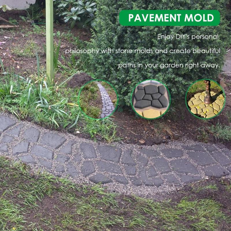 Garden Walk Pavement Mold DIY Manually Paving Cement Brick Stone Road Concrete Molds Path Maker DIY Road Concrete Molds