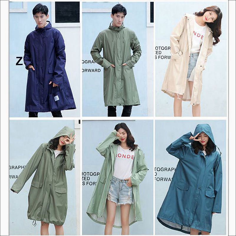 New Fashion Light Raincoat Women Men Ladies Rain Coat Breathable Ladies Long Raincoats Portable Water-Repellent Rain Coat Jacket