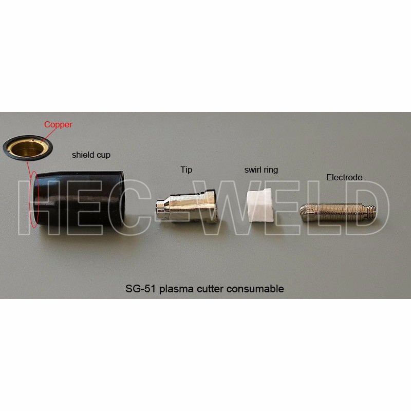 62pcs SG-51 Plasma cutter Cutting Consumables KIT Nozzles cutting knife Accessories 60Amp Tip 1.2mm FIT CUT-50 CUT-60