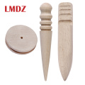 LMDZ Leathercraft Edge Trimmer Polishing Tool Multi-Size Round Wood Stick Milling Leather edging stick Polished Flat Rods