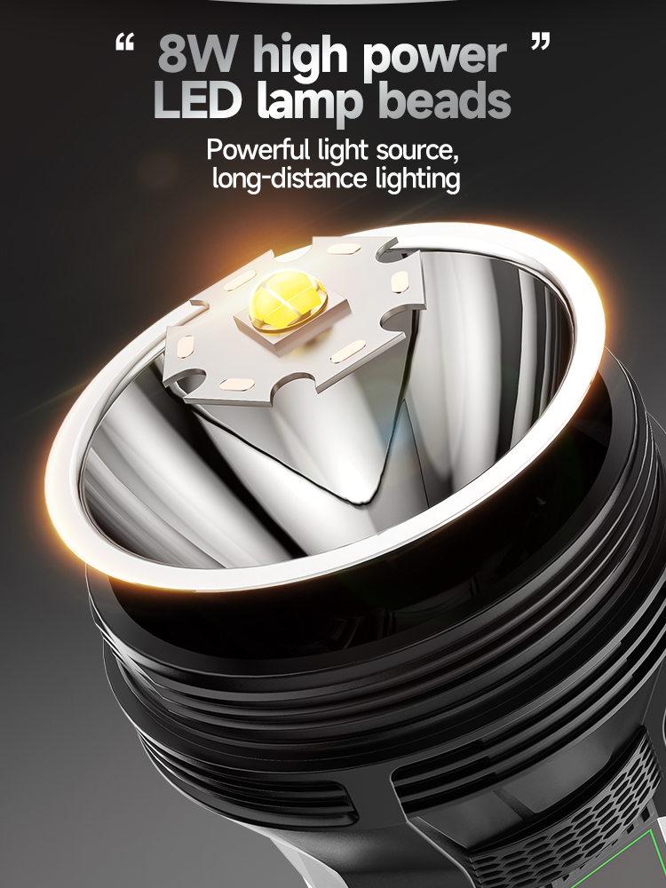 Aluminum LED Searchlight Rechargeable Search Light Handheld-detail-3