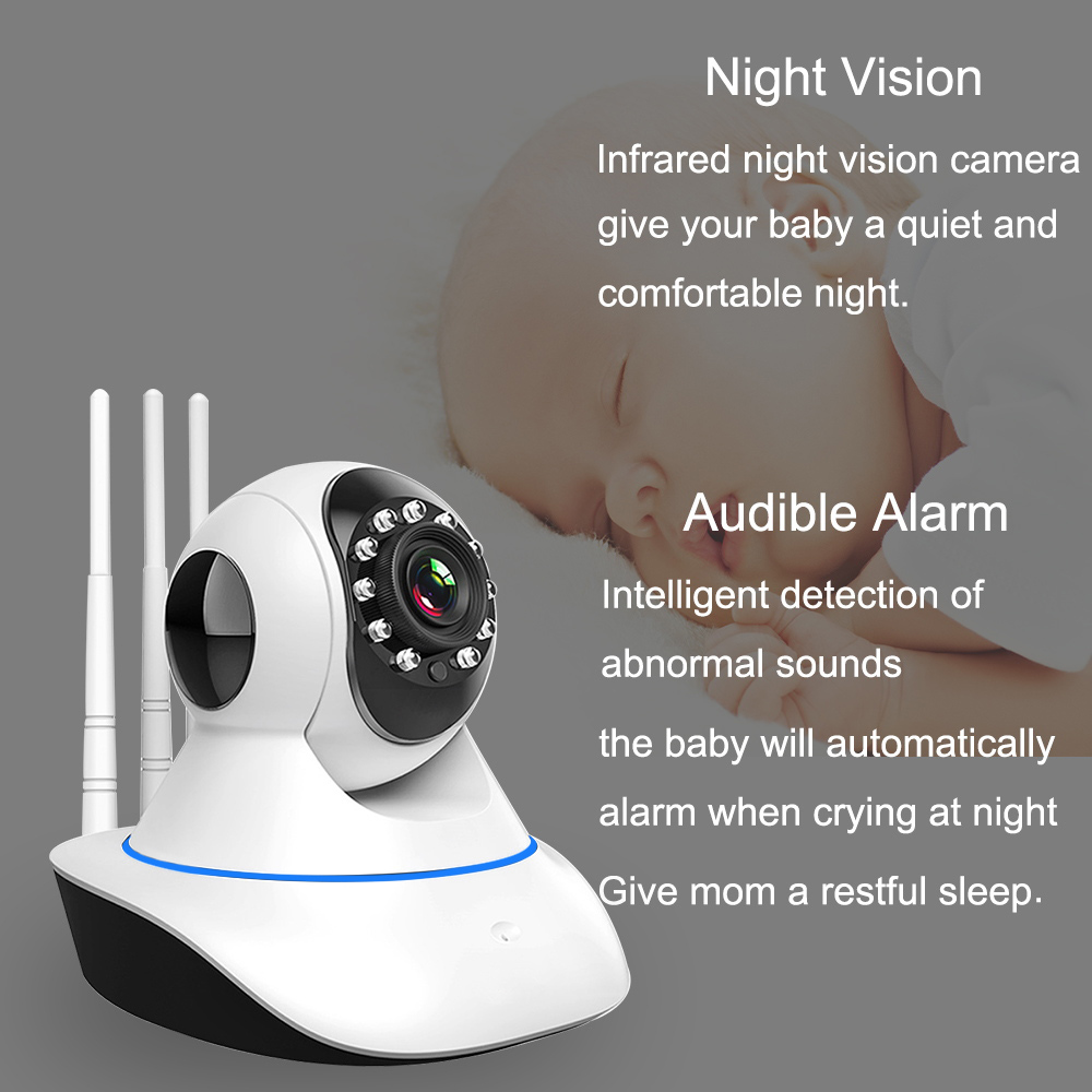 Baby Monitor With Camera 1080P 2MP IP Camera WiFi IR Night Vision Two Way Audio Alarm Baby Sleeping Nanny Cam Baby Video Monitor