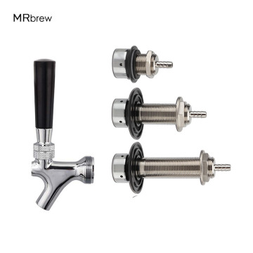 Beer Draft Tap Faucet With 62mm/100mm/127mm Nipple Shank Connect Beer Dispenser3/16'' ID Tubing For Keg Tap Tower Beer Kegerator