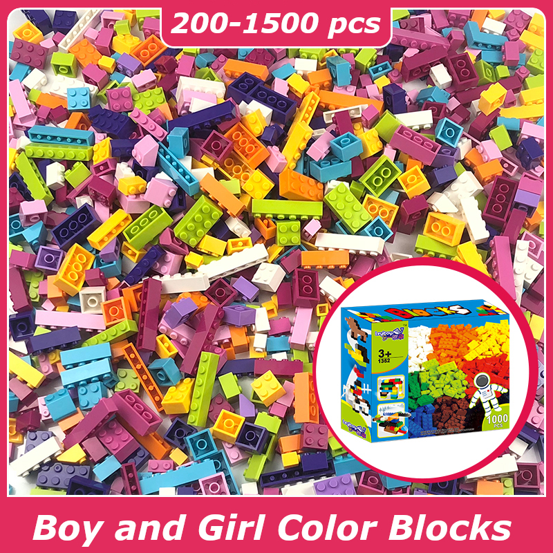 Pickwoo D4 200 to 1500 Pcs Building Blocks Boy and Girl Color Small Size City Diy Creative Bricks Bulk Model Figures Kids Toys