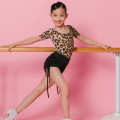 Latin Dance Leotards For Girls Training Tops Backless Dancewear Samba Bodysuit Salsa Dress Short Sleeves Latina Tops Kids BL4739