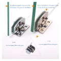 Glass Hinge Free Punching Zinc Alloy Brushed / Bright Hinges for Wine Cabinet Display Cabinet 5-8mm / 8-10mm Thickness Glass