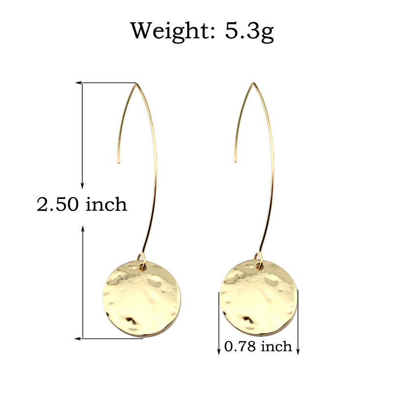 Vintage Gold/ Disk Round Minimalist Circle Dangle Earrings 2019 Fashion Women Monogram Blank Hook Earrings Jewelry New