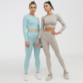 LANTECH Women Sports Suits Set Yoga Sets Gym Fitness Athletic Pants Sportswear Leggings Shirt Seamless Sports Activewear