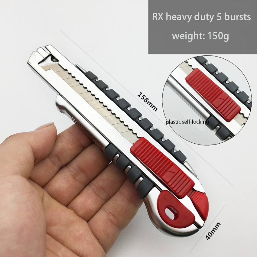Heavy duty knife SK5 Blades 18mm Alloy steel wallpaper knife Utility Knife With screw lock 5 blades storage Household Industrial