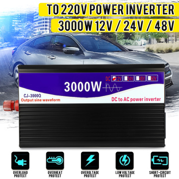 for Car Home Inverter 12V/24V/48V to 220V 3000W Pure Sine Wave Power Inverter LCD Display Voltage Transformer Converter