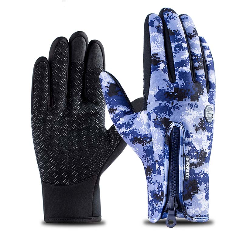 Winter Windproof Outdoor Sports Cycling Gloves Full Finger Touch Screen Men Bike Gloves Unique Camo Anti-slip Bicycle Gloves