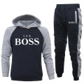 New Tracksuit Brand New Fashion Men Sportswear Yes Boss Print Men Hoodies Pullover Hip Hop Mens Patchwork Sweatshirts Clothing