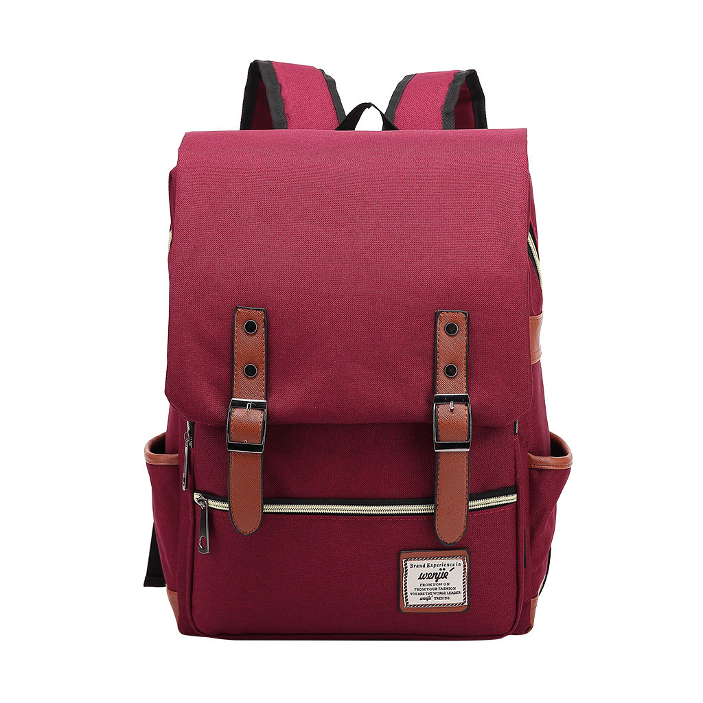 Retro Canvas Outdoor Travel Backpack For Men And Women Solid Color Large Capacity School Backpacks Zipper Mochilas Knapsack