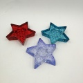 Sparying muti-color star shape glass candle holder for tealight