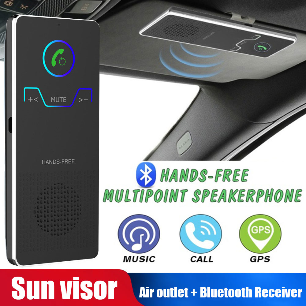 Wireless Handsfree Bluetooth Car Kit Elegant Hands Free Calling Transmitter sun visor Speakerphone With Car Charger For Phone