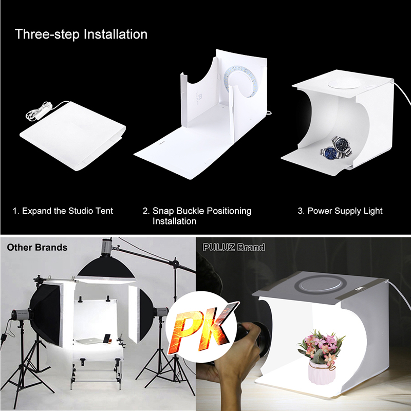 Led Mini Lightbox Products Shoot Light Box Easy Used Photo Studio Softbox Photography Box Photo Background Kit For DSLR Phone