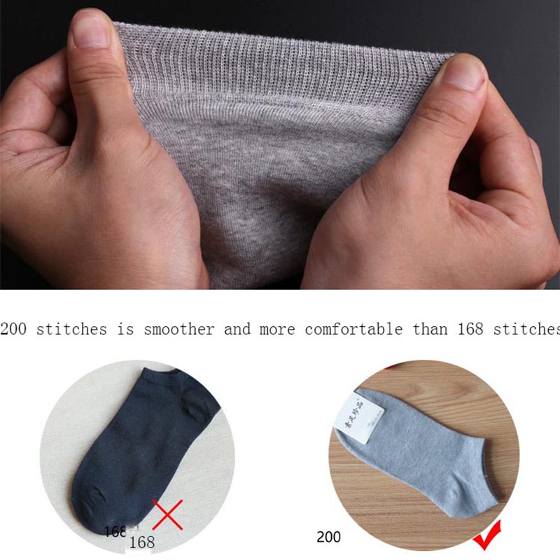 2020 New 100% Cotton Black Short Socks Men Spring Summer Thin Low - Top Short Men's Socks Size39-43 High Quality Sox 5Pairs/Lot