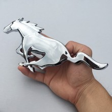 1 PCS 3D Horse Logo Metal Car Auto Front Hood Grille Emblem Car Sticker For Ford Mustang Universal Big Size Mustang Shelby GT