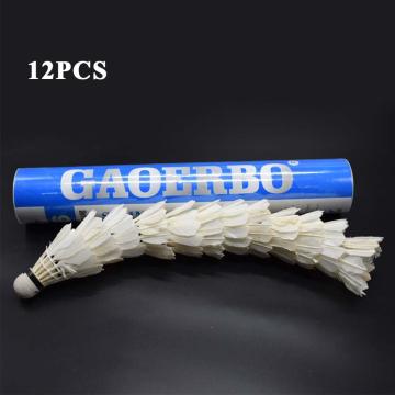 12Pcs/lot Durable Badminton Balls Goose Feather Shuttlecocks with Goose Feather White for Training Game Sport Training Exercise