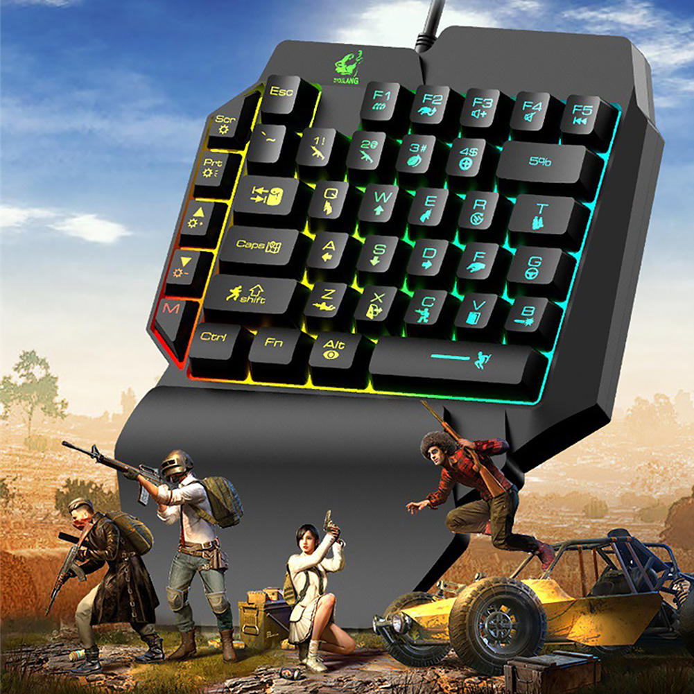 One-handed Ergonomic Universal Laptops Wired USB Gaming LED Backlight Home 39 Keys Office Mobile Phone Keypad Keyboard