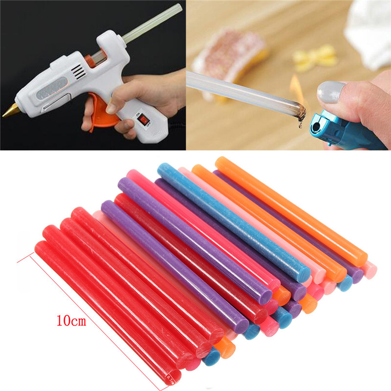 30Pcs 7x100mm Colorful Hot Melt Glue Sticks For Electric Glue Gun DIY Craft Repair Adhesive Sticks Accessories 7mm Glue Sticks