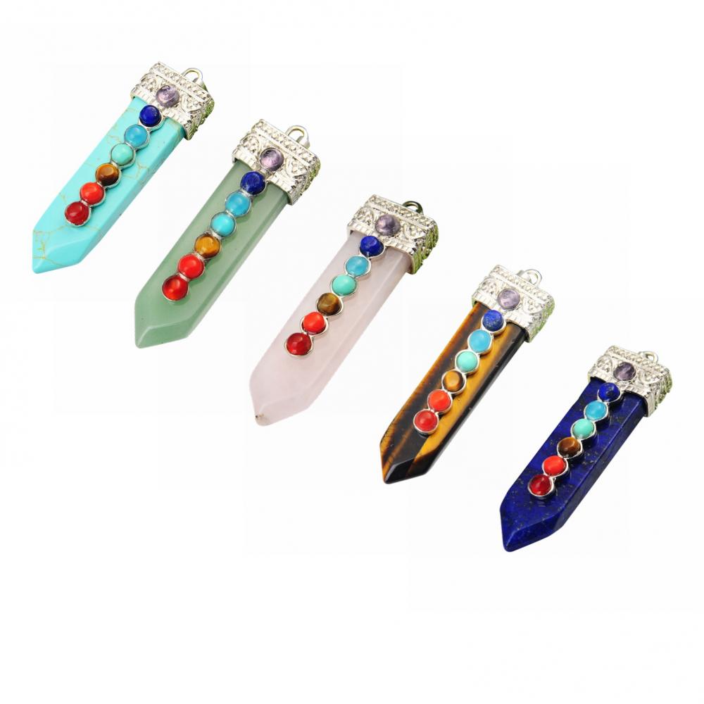 Crystal Necklace 7 Chakra Pendant Gemstone Healing stone Crystal Jewelry for Women Girls Men Birthday Gifts