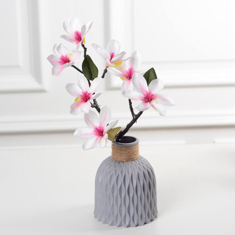 Nordic Flower Vase Decoration Home Plastic Vase White Imitation Ceramic Flower Pot Flower Basket Christmas New Year Decor