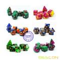 Bescon Mini Two Tone Polyhedral RPG Dice Set 10MM, Small Dice Set D4-D20 in Tube, 6 New Assorted Colored of 42pcs