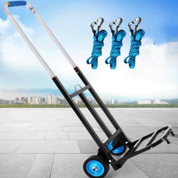 Folding luggage car heavy king hand cart transportation shopping trailer portable pull cargo trolley small pull cart