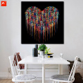 Modern Abstract Simple Heart Chrome Canvas Print